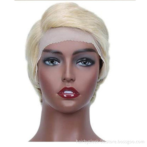 Rebecca Retail marketable Straight Pixie Cut Wig Lace Part Human Hair Wigs Lace Front Pre Plucked Brazilian Short Wigs For Women